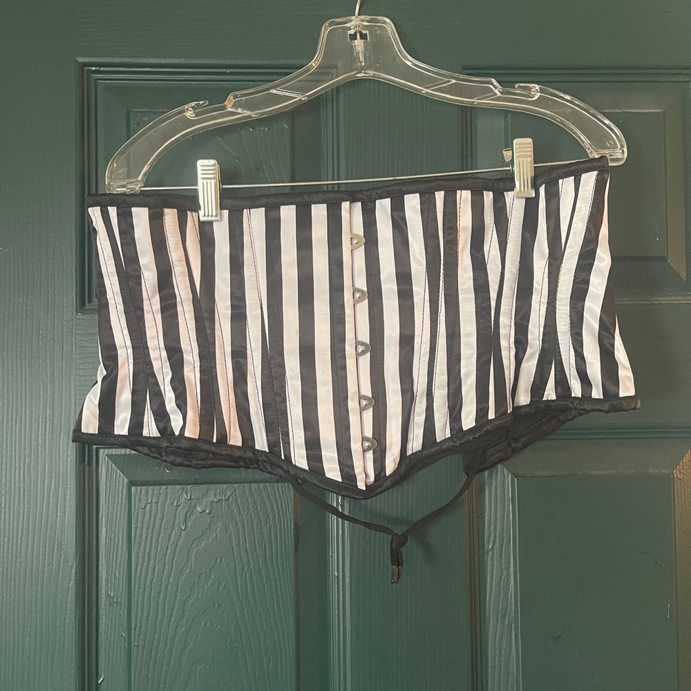 Black and White Striped Corset